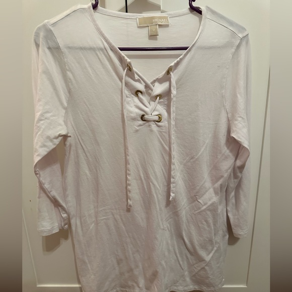 Michael Kors 3/4 lace up blouse - Picture 1 of 1
